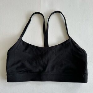 Lululemon black flow y bra nulu long line size 6
